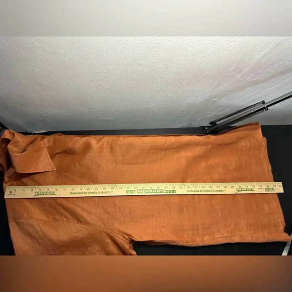 Daniel Ellissa 100% Linen Short Sleeve Men’s Top 4XL Pants 48x34 Rust Suit Set